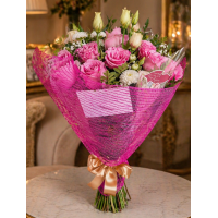 Buquê 12 Rosas Nacionais Pink