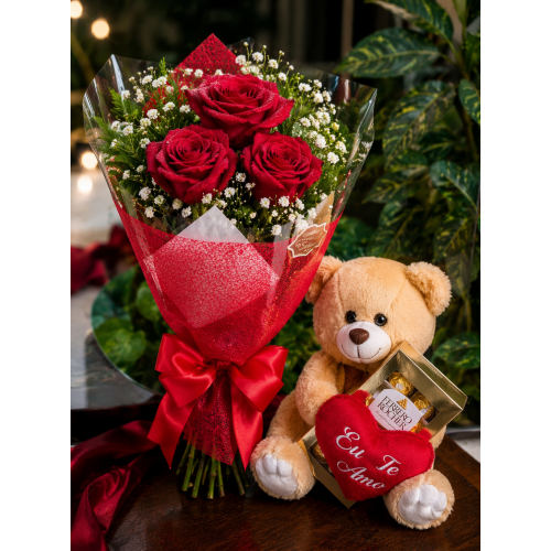 Mini buquê, Pelúcia e Ferrero