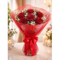 Buquê 6 Rosas vermelhas 