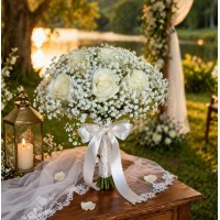 Buquê 12 Rosas Noiva