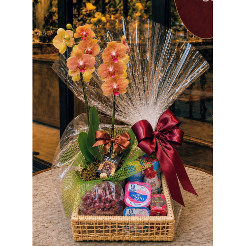 Cesta Sensação com Orquídeas 