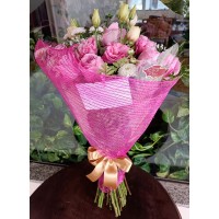 Buquê 12 Rosas Nacionais Pink Buquê 12 Rosas Nacionais Pink